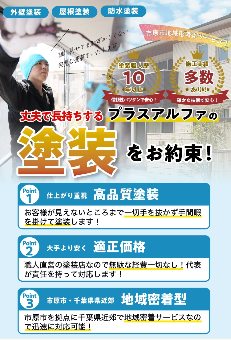 市原市で外壁塗装・屋根塗装をご検討なら勝樹塗装工業へ